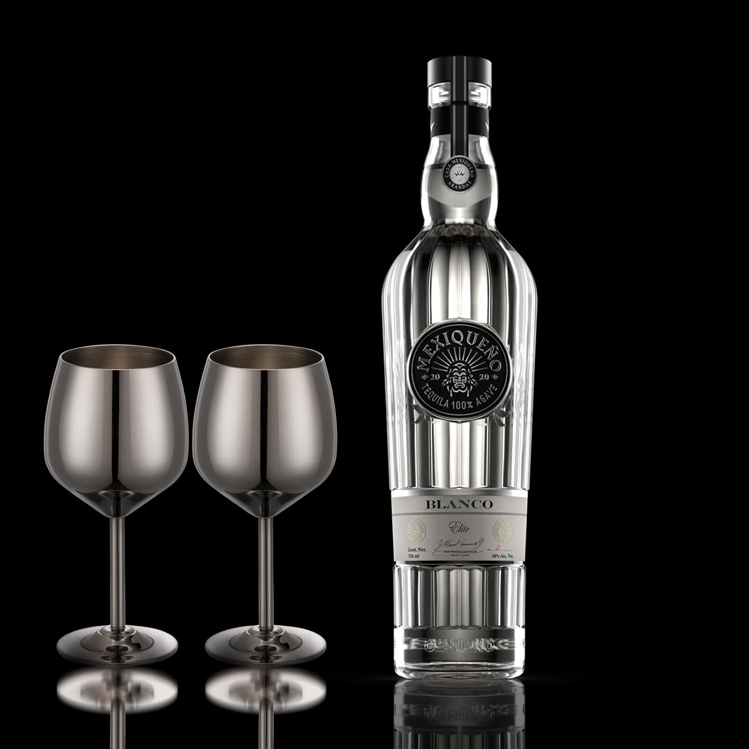 2 oz Shot Glasses, Stainless Steel Shot Glasses, Mini Wine Glass Perfect for Tasting Brandy,Suitable for family dinner party, party supplies, bar tools, gifts(set of 2) (Black)