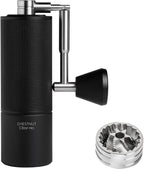 TIMEMORE Chestnut C3 ESP Pro Manual Coffee Grinder, Stainless Steel S2C Conical Burr Hand Coffee Grinder with Foldable Handle, Adjustable Grind Setting for Espresso and Pour Over - Black