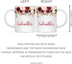 Andaz Press 11oz. Mother's Day Ceramic Coffee Tea Mug Gift, Fall Autumn Marsala Burgundy Flowers Roses Florals, Godmother, 1-Pack, Includes Gift Box, Birthday Christmas Gift Ideas