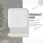 MAONAME 13" White Decorative Tray, Serving Tray with Metal Handles, Square Plastic Trays for Ottoman, Modern Coffee Table Trays for Living Room, Bathroom