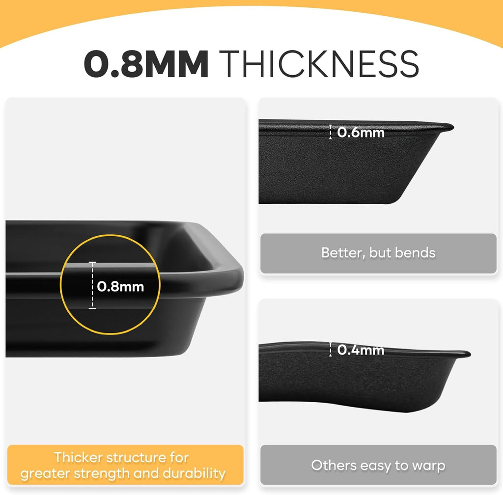 Cookie Sheet for Baking, Ceramic Baking Sheet Jelly Roll Pan, Thicker Carbon Steel Baking Sheet Non Stick, 15.3 x 11.3 Inch Baking Tray for Oven