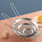 304 Stainless Steel 3.15 inch Fine Mesh Strainers for Kitchen, Colander-Skimmer with Handle, Sieve Sifters for Food, Tea, Rice, Oil, Noodles, Fruits, Vegetable 3inch