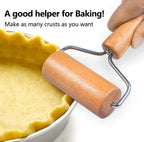 Rolling Pin, Small Rolling Pin Tortilla Roller, Wooden Dough Roller Fondant Tools for Home Kitchen Baking Cooking Pastry Tortilla Pizza Cookie(9.5cm*19cm)