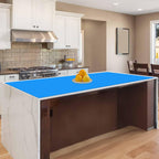 47.2"x23.6"(120cmx60cm) Large Silicone Mat for Kitchen Counter, Non-Slip Heat Resistant Countertop Protector, Waterproof Multipurpose Mat for Kitchen Island, Bright Blue