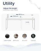 Nxconsu Expandable Cabinet Shelf Organizer Riser for Kitchen Pantry Cupboard Under Sink Countertop Home Storage Organization Rack Space Saver Freestanding Heavy Duty Nonslip Stackable White X Large