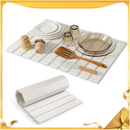 Stone Drying Mat for Kitchen Counter, 24"×16" Collapsible Diatomaceous Earth Dish Drying Mats, Fast Absorbent, Large Quick-drying Draining Mat for Dishes Cookware Cups Bathroom Any Countertop