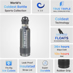 Coldest Insulated Water Bottle with Straw Lid - Stainless Steel Metal Insulated Bottle for Men & Women (Stardust Glitter, 21 oz)