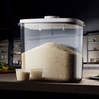 Rice Container - 25 Lbs/12KG/12L Rice Dispenser Storage with Measuring Cup Food Cereal Container Bins Pet Food Container Household for Kitchen Pantry Organization