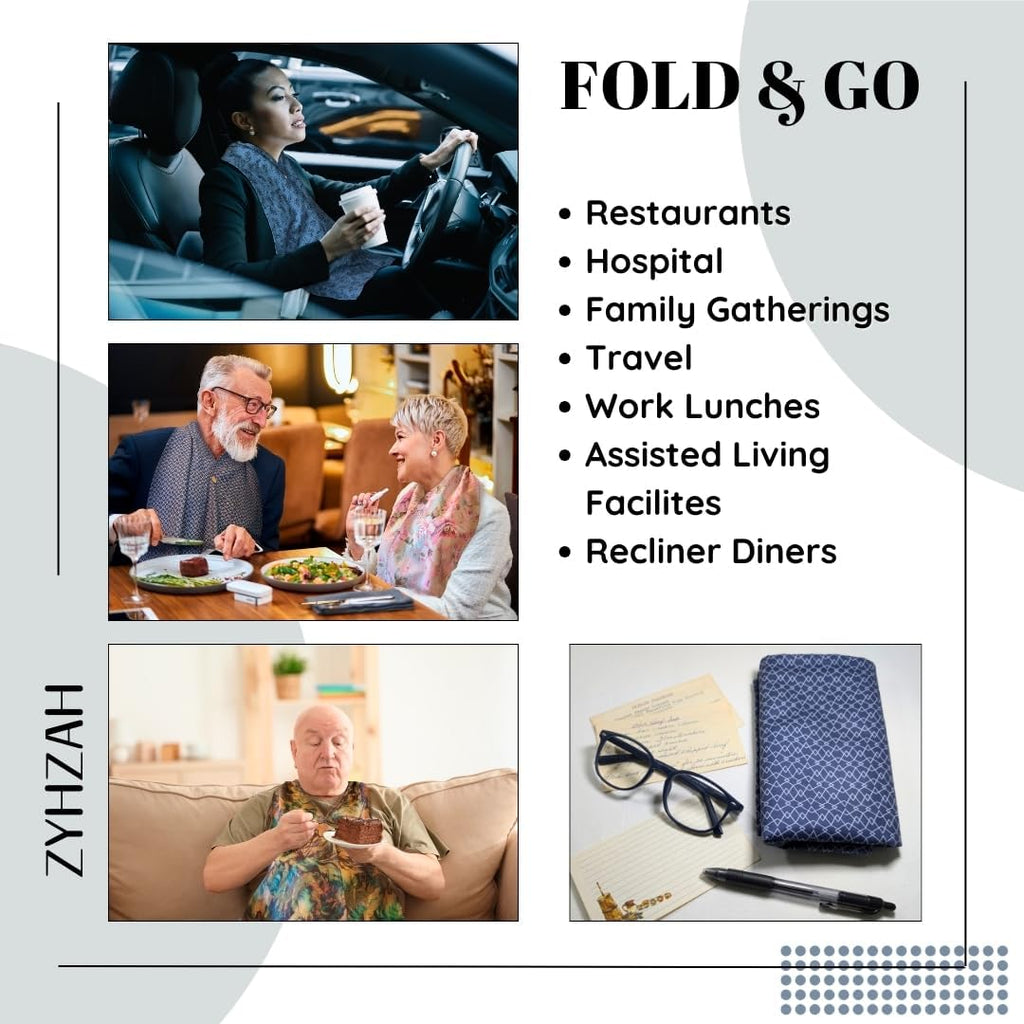 Adult Bib Scarf - Dignified Alternative to Bibs | Washable and Reusable Clothing Protectors for Eating