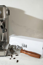 LILQ 54mm Spouted Portafilter Compatible with Breville Barista Express, Barista Pro, Bambino, and More – 18-20g basket included (Rosewood, 54mm Double Spouts)