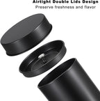 JUXYES 12 Pack Tea Tins Canister with Airtight Double Lids, 16 oz Loose Leaf Tea Storage Airtight Kitchen Canisters Tins Can Box for Storage Loose Tea Coffee Herbs and Spices, Black