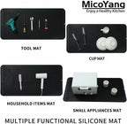 Silicone Dish Drying Mat for Multiple Usage,Easy clean,Eco-friendly,Heat-resistant Silicone Mat for Kitchen Counter or Sink,Refrigerator or Drawer Liner Black 5XL 36inches x 18inches