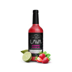 LAVA Premium Strawberry Margarita Mix Strawberry Daiquiri Mix, Made with Real Strawberries, Agave, Key Lime, No Artificial Sweeteners, Lots of Flavor, Ready to Use, 1-Liter (33.8oz) Glass Bottle