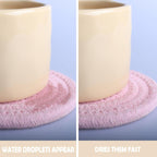 4.8" Sakura Pink Cotton Coasters for Drinks Set of 2 – Soft Absorbent Fabric Drink Pads for Coffee Cups, Boho Pastel Mug Mats for Desk, Nightstand, Dorm & Home Decor – Minimalist & Gift-Ready