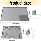 Silicone Coffee Mat With Espresso Tamping Mat,Leak-Proof and Non-Slip,Suitable for Kitchen Station Pad Accessories Fits Under Coffee Maker & Dish Rack to Keep the Countertop Clean-Gray