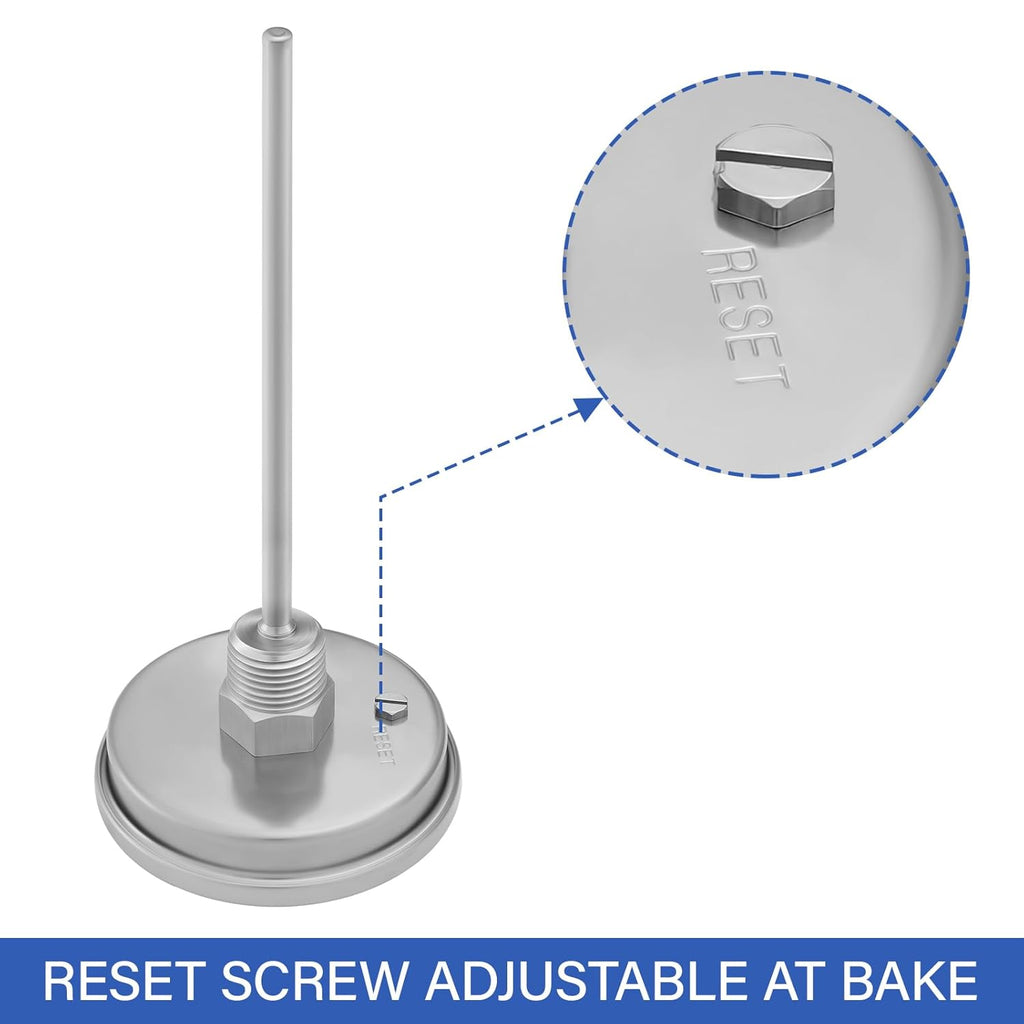 MEASUREMAN Homebrew Bi-Metal Thermometer, 3" Dial, 6" Lead-Free Brass Stem, Range 32-140 deg F/0-60 deg C, 2% Accuracy, Adjustable, 1/2" NPT Back Mount