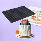 mostsom Silicone Fondant Mold Wave Pattern Embossing Mat for Cake Decorating DIY Clay, Jewelry, Pastry, Candy Making - Non-Stick Flexible Border Design (A_ Wave)