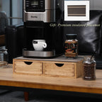 Storage Drawer Holder for Capsules Coffee Pod K-cup Organizer /2 Drawers for Counter Organization for Kitchen Utensil Storage Home Decor Office Supplies- Coffee Brewer Accessories Wood 1D2C-LT