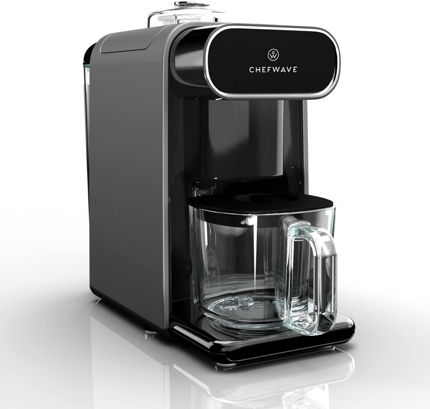 ChefWave Milkmade Non-Dairy Milk Maker (Black/Silver) with Handheld Milk Frother (2 Items)