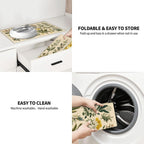 Floral Microfiber Dish Drying Mat XL for Kitchen Counter Absorbent Large Dish Drying Pads Reusable Washable Plants Herbs Draining Mat 18x24 Inch