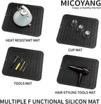 Silicone Dish Drying Mat for Multiple Usage,Easy clean,Eco-friendly,Heat-resistant Silicone Mat for Kitchen Counter or Sink,Refrigerator or Drawer Liner Black XL 18 inches x 16 inches