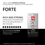 Illy Espresso Compatible Capsules - Single-Serve Coffee Capsules & Pods - Forte Extra Bold Roast - Notes Of Dark Chocolate Coffee Pods - For Nespresso Coffee Machines – 10 Count