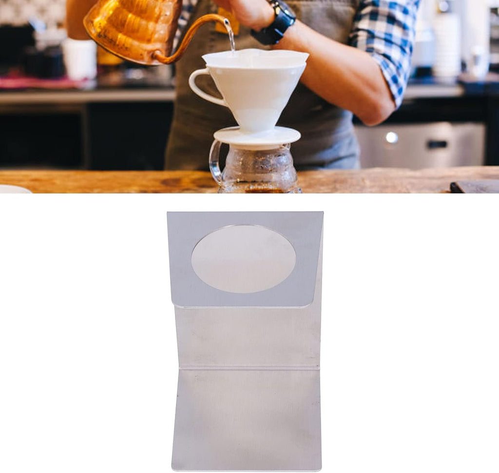 Pour over Coffee Dripper Stand, Filter Cup Holder, Samll Size Light Durable Stainless Steel Reusable Pour over Coffee Dripper Stand for Cone Filters(Steel Color)