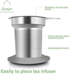 Sweejar Porcelain Tea Mug with Infuser and Lid,Teaware with Filter, Loose Leaf Tea Cup Steeper Maker, 16 Fl Oz for Tea/Coffee/Milk/Women/Office/Home/Gift (Gradient Blue)