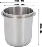 58mm Dosing Cup, Espresso Dosing Cup, Coffee Dosing Cup Fits 58mm Portafilter, 150ml Stainless Steel Universal (Brushed Silver)