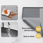 Silicone Coffee Mat With Espresso Tamping Mat,Leak-Proof and Non-Slip,Suitable for Kitchen Station Pad Accessories Fits Under Coffee Maker & Dish Rack to Keep the Countertop Clean-Gray