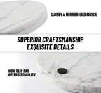 Koville Brazilian Natural Marble Cutting Board for Kitchen, 11inch Round Hand Crafted Marble Slab for Cheese, Charcuterie, Pastry Board - Wedding Gift, House Warming Gift(Maldivi)