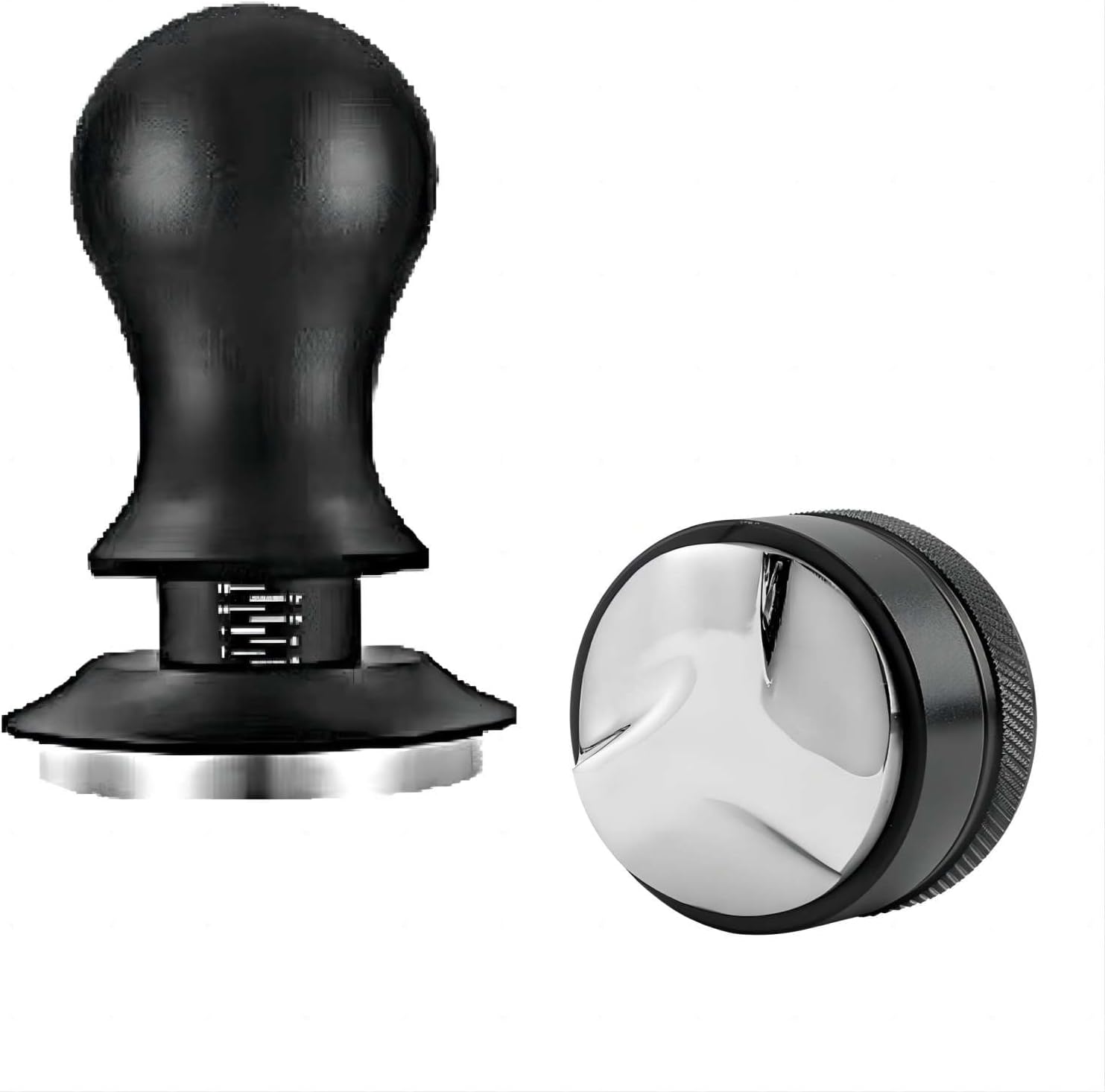 53mm Coffee Tamper & Distributor Set 53mm, Espresso Tamper Set with Spring Loaded and Base, Coffee Machine Accessories 54mm Calibrated Tampers for Breville Portafilter with Coffee Cleaning Brush