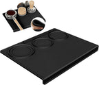 Espresso Tamping Mat 9.8x7.8 Inch, Food Grade Silicone Barista Station for 51/54/58mm Tamper, Anti-Slip Heat Resistant Waterproof, Home and Café Use, Black