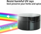 Black Glass Smell Proof Storage Jar 150ml Wide Mouth Airtight UV Protection Container for Spice Coffee
