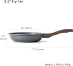 SENSARTE Nonstick Frying Pan Skillet, Swiss Granite Coating Omelette Pan, Healthy Stone Cookware Chef's Pan, PFOA Free (8/9.5/10/11/12.5 Inch) (9.5 Inch)
