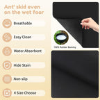 Coffee Mat Hide Stain Rubber (Black, 40cm×50cm), Coffee Bar Accessories Fit Under Espresso Machine CoffeeMaker Coffeepot, Backed Absorbent Dish Drying Mat for Kitchen Counter (Black, 20"x24")
