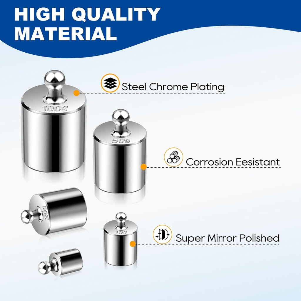 UCEC Calibration Weights for Digital Scale, Scale Weights Calibration Weights Kit, 1g 2g 5g 10g 20g Gram Weight Set with Storage Box and Tweezer