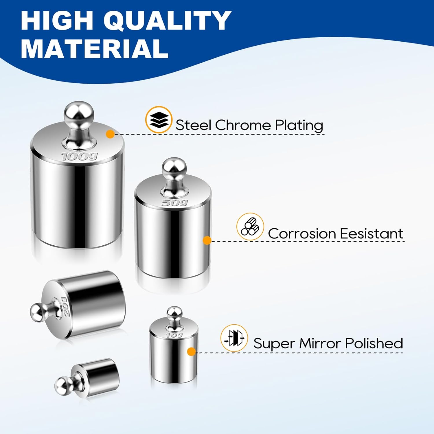 UCEC Calibration Weights for Digital Scale, Scale Weights Calibration Weights Kit, 1g 2g 5g 10g 20g Gram Weight Set with Storage Box and Tweezer