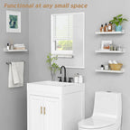 Forbena White Picture Ledge Shelf, Floating Shelves with Lip for Bedroom Books, Corner Nursery Book Shelves Wall Mounted for Small Spaces Office Baby Child Kids Room Art Decor (4-Pack, Real Wood)