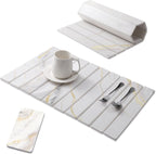 2 PCS Large Stone Dish Drying Mat for Kitchen Counter, , Marbled Water Absorbing Diatomaceous Earth Drying Pad for Countertop Bottles Utensils Cups 24"x16"& 8"x4"