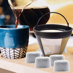 KEEPOW Reusable Coffee Filter Replacement 14 cup Compatible with Cuisinart DCC-3200 DCC-1200 Coffee Maker, Gold Tone Coffee Filter Basket 10 12 14 Cup, 1+12