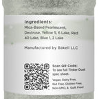 Silver Sage BAKELL Edible Glitter, 45 Grams | TINKER DUST Edible Glitter | KOSHER Certified | 100% Edible Glitter | Cakes, Cupcakes, Cake Pops, Drinks, Dessert Vegan Glitter & Dusts (45g Shaker, Silver Sage)