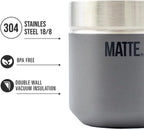 Matte 6.5 oz Yerba Mate Gourd and Bombilla Set - Includes DS Pro Box - BPA Free Yerba Mate Set Kit with Mate Straw, Elegant Design, Non-Slip Base (Grey)