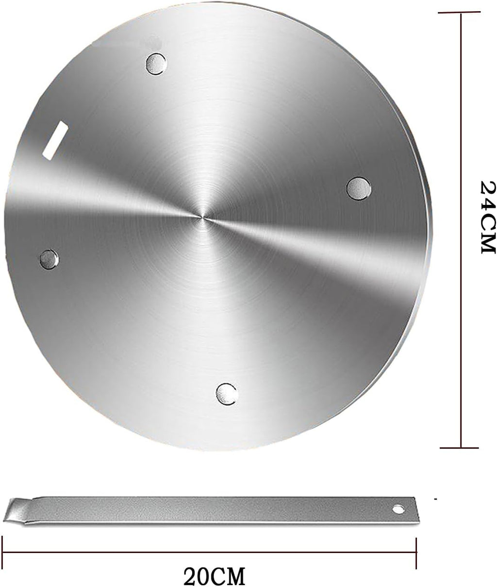 Heat Diffuser Plate, Grouarty Stainless Steel Cooking Induction Adapter Simmer Plate for Electric Gas Glass Cooktop Hob Ring, Induction Cooktop Converter Plate With Handle 9.45inch