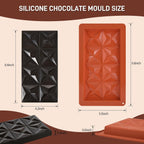 2 Pcs Chocolate Molds Silicone, Deep Chocolate Bar Mold, Non-Stick Food Grade Chocolate Mold for Dubai Chocolate Bar Pistachio, Candy and Chocolate Making - Four-Star Shape