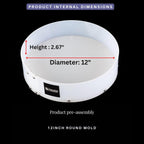 Resin Mold Large Round Deep -Kalinta 12inch Reusable Epoxy Round Molds for Resin Clock, Serving Tray Board, End Table，Floral Preservation Bouquet