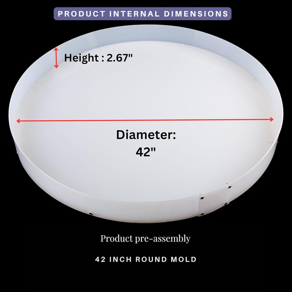 Resin Mold Large Round Deep -Kalinta 42inch Reusable Epoxy Round Molds for Resin Clock, Serving Tray Board, End Table，Floral Preservation Bouquet