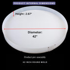 Resin Mold Large Round Deep -Kalinta 42inch Reusable Epoxy Round Molds for Resin Clock, Serving Tray Board, End Table，Floral Preservation Bouquet