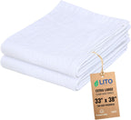 Flour Sack Towels | Tea Towel for Crafts| Kitchen Dish Cotton Blank Towel for Embroidery| Baking Bread Proofing Linen Cover| Thick Absorbent Quick Dry| 2 Pack 33"x38" White