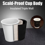 Lamosi 8 oz Disposable Coffee Cups - 120 Pack, Insulated Corrugated Paper Cups, Kraft Ripple Wall Cups for Hot Beverage or Cold Drinks (Black)